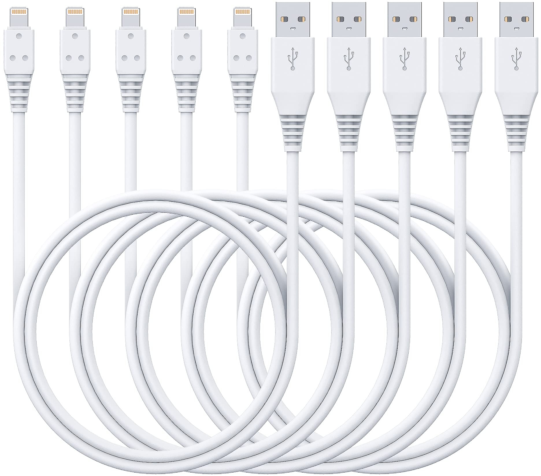 iPhone-Ladekabel, 1,8 m, 5er-Pack, Lightning-Kabel, 1,8 m, Ailawuu iPhone-Kabel, Synchronisierung, USB, Schnellladung, kompatibel mit iPhone 11/11 Pro/Pro Max/X/XS Max/XR/8/8 Plus/7/7 Plus/iPad/iPod