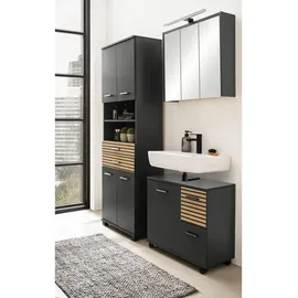 Schildmeyer Highboard Katta 158586, anthrazit/Akustikpaneel Optik, 59,8 x 32,6 x 110,5 cm