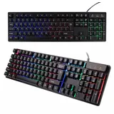 VERK GROUP Gaming KEYBOARD TASTATUR PC GAMING BELEUCHTET BACKLIT LED RGB USB Gaming-Tastatur schwarz