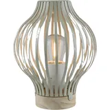AM Design LED Laterne natur bauchig Ø 15,4 cm x 20,3 cm 1 Stk. Warmweiß Batteriebetrieb beige