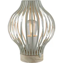 AM Design LED Laterne natur bauchig Ø 15,4 cm x 20,3 cm 1 Stk. Warmweiß Batteriebetrieb beige