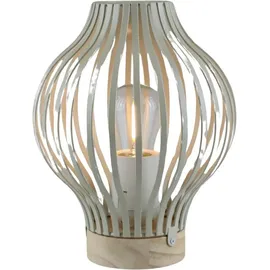 AM Design LED Laterne natur bauchig Ø 15,4 cm x 20,3 cm 1 Stk. Warmweiß Batteriebetrieb beige