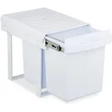 Relaxdays Einbaumülleimer 12 l Weiß