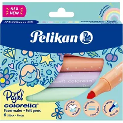 Pelikan Fasermaler Colorella Pastell 411/FS VE=6 Farben pastell