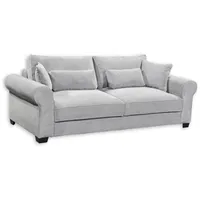 ed exciting design ANGELINA Bequemes Schlafsofa in Cord-Optik mit Bettkasten, Dove - Ausziehbares Sofa mit Schlaffunktion - 250 x 95 x 125 cm (B/H/T)