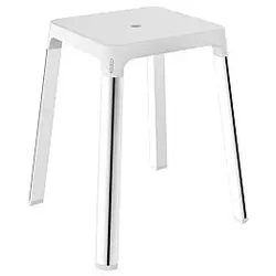 Keuco Axess Hocker 35082010051 Sitzfläche 338mm, verchromt/weiß