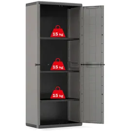 MID.YOU Mehrzweckschrank, Anthrazit, Grau, Kunststoff, Uni, 4 Fächer, 136x166x39 cm, stehend, stabil, Waschküche, Mehrzweckschränke