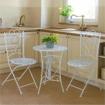 Hti-Living HTI-Living, Essgruppe, Essgruppe 3-teilig Curly Creme (Metall)