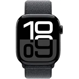 Apple Watch Series 10 GPS 42 mm Aluminiumgehäuse diamantschwarz Sport Loop tinte