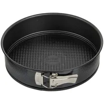 Zenker Springform 26 cm BLACK METALLIC, Backform mit Antihaftbeschichtung, runde Kuchenform mit Flachboden (Farbe: Schwarz), Menge: 1 Stück