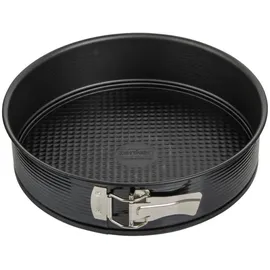 Zenker Springform 26 cm BLACK METALLIC, Backform mit Antihaftbeschichtung, runde Kuchenform mit Flachboden (Farbe: Schwarz), Menge: 1 Stück