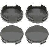 4 Nabenkappen Ø 54,5 mm - 51,0 mm / rund gewölbt grau