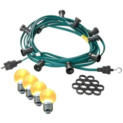 SATISFIRE Illu-/Partylichterkette 40m Außen Terrasse Garten 60 ultra-warmweiße LED Kugeln