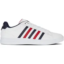 K-Swiss Herren Court TIEBREAK II Sneaker, WHT/Peacot/SMBA RED, 45 EU