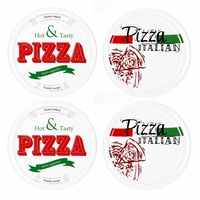 MamboCat Pizzateller 4er Set Pizzateller 2x Hot & Tasty + 2x Pizza Italian 28cm