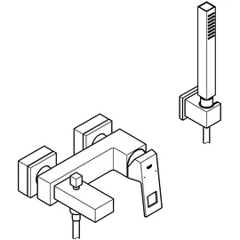 Grohe Eurocube Einhandwannenmischer DN 15 inkl. Brause (23141000)