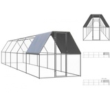 vidaXL Outdoor-Hühnerkäfig 2x10x2 m Verzinkter Stahl