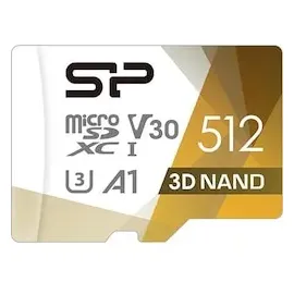 Silicon Power Superior Pro microSDXC 512 GB, U3, UHS-I Speicherkarte, Mehrfarbig