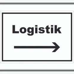 Logistik Aufkleber mit Text und Richtungspfeil rechts Transport Versand waagerecht A1 (594x841mm)