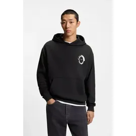 Hugo Hoodie Regular Fit, Kängurutasche, Rückendruck schwarz M (48)