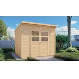 Bertilo Gerätehaus Felix 3  (Außenmaß inkl. Dachüberstand  (B x T): 254 x 251 cm, Holz, Naturbelassen)