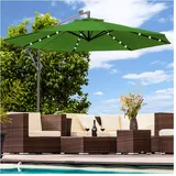 Swing&Harmonie Luxus Sonnenschirm mit LED Beleuchtung Ampelschirm 300 cm Garten Schirm Pavillon in grün