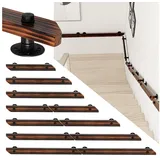 Clanmacy Handlauf Buche Handlauf 100cm Geländer mit 2 Halter Halterung verschiedene, 100 cm Gesamtlänge, (Wandhandlauf Wandhalterung Innen & Außen), Wandhandlauf Wandhalterung Innen & Außen 100 cm