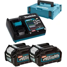 Makita Power Source Kit 40 V XGT Li-Ion 2 x 2,0 Ah + DC40RA Ladegerät + Makpac 191V07-0