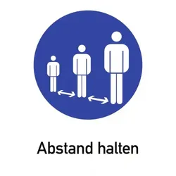 Aufkleber Abstand halten, Kombischild, Folie, 210x297 mm