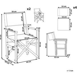 Beliani Cine Gartenstuhl 0 x 0 x 0 cm cremeweiß/hellgrün 2 St.