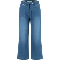 MAC Culotte Jeans in mittelblau mit Bindedetail-D42