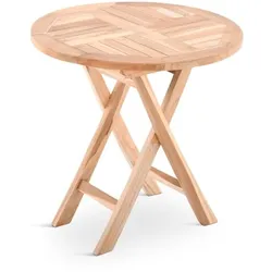Raburg Garten-Beistelltisch Rund in Natur - Teakholz, 50 cm Durchmesser, 50 cm hoch, langlebig, leicht & robust