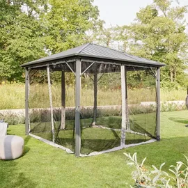 Home Deluxe LED Solar Pavillon Azur 3 x 3 m schwarz