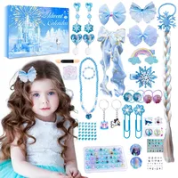 NTGFU Adventskalender 2024 Mädchen Prinzessin Weihnachtskalender Kinder- 24 Tage Weihnachts Countdown Kalender Haarschmuck Ohrringe Ringe Schlüsselanhänger Weihnachtsgeschenke für ab 3 Jahre Mädchen