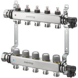 OVENTROP Multidis SFQ Edelstahlverteiler mit Durchflussindikator 5 Heizkreise