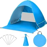 Jalleria - Pop-Up-Strandzelt, lsf 50+ UV-Sonnenschutz, Strandmuschel, selbstaufstellender Windschutz, Sonnenschutzzelt mit Tragetasche und Heringen