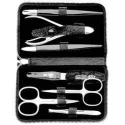 Reißverschluss-Etui Schrumpfleder, vernickelt