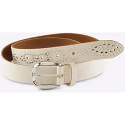 Ledergürtel HEINE, Damen, Gr. 75, beige (champagner), Gürtel