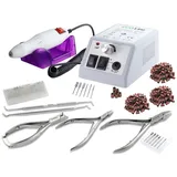 Pediküre-Set Fußpflegegerät Fräser Komplett-Set für die Fußpflege Hornhautentfernung und Maniküre mit Fußpflegeinstrumente Nagelzangen Diamantschleifer