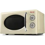 Girmi FM21 Kombi-Mikrowelle im Vintage-Design, 20 l 700 W, Kombinationsgaren, Timer, Grillfunktion, 30-Minuten-Timer, Auftaufunktion, Cremefarbe