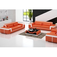 JVmoebel Sofa Luxuriöse schwarze Sofagarnitur 3+2 Set Wohnzimmermöbel Neu, Made in Europe orange