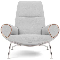 Fredericia Wegner Queen Chair, brushed steel / hallingdal 116
