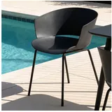 Idimex Gartenstuhl NIVEL 60 x 56 x 80 cm schwarz 4 St.
