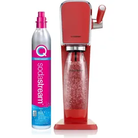 Sodastream Art mandarin red + Kunststoffflasche + CO2-Zylinder