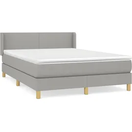 vidaXL Boxspringbett 140 x 200 cm Hellgrau
