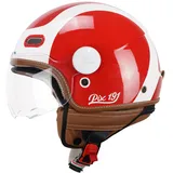 CGM Helm mit offenem Gesicht, 191G PIX Sprint rot weiß geformt, M (56 cm)