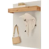 furn.design Garderobenpaneel weiß und Wotan Eiche Wandgarderobe 100 cm, Garderobe, Garderobenpaneele, Garderobenpaneele