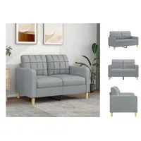 vidaXL 2-Sitzer-Sofa Hellgrau 120 cm Stoff