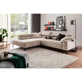 KAWOLA Sofa DELIA taupe Recamiere links