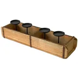 Adventskranz Alte Ziegelformen zum Dekorieren Holz 4 Kerzenhalter Vintage